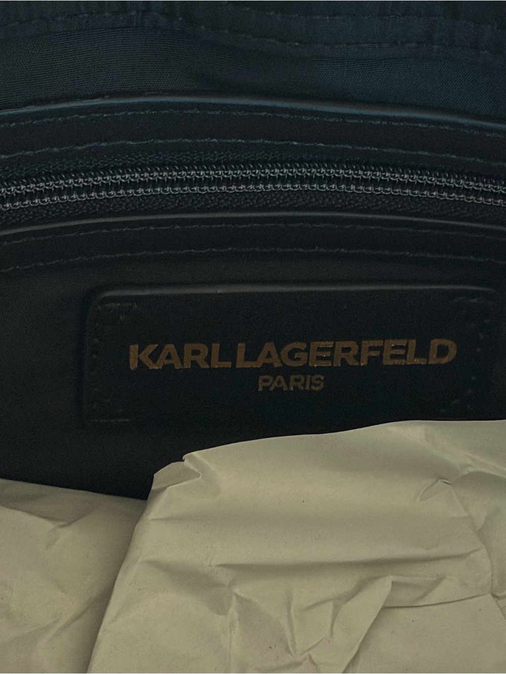 Karl Lagerfeld Black Croc-Embossed Satchel with Gold Charm - Picture 7 of 14
